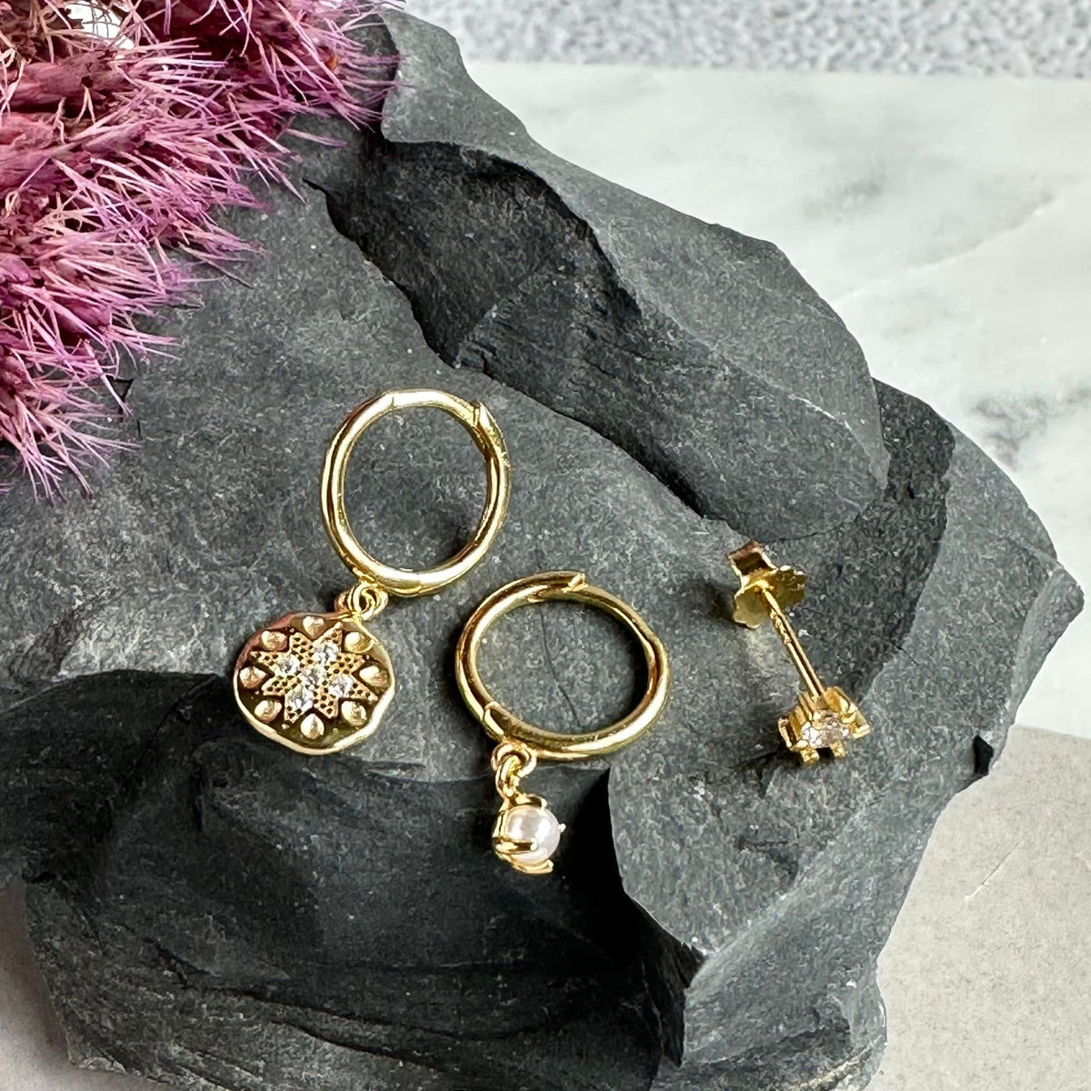 Øreringe Mix box Cherie 18K forgyldt - VIAMAJA.DK