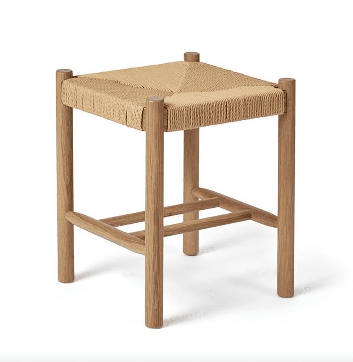 Taburet massiv Eg og papirsnor – Nordisk design - VIAMAJA.DK