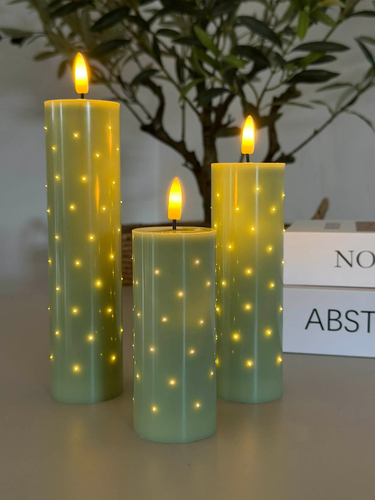 LED Blokkaars TWINKLE Groen - Set van 3 st.