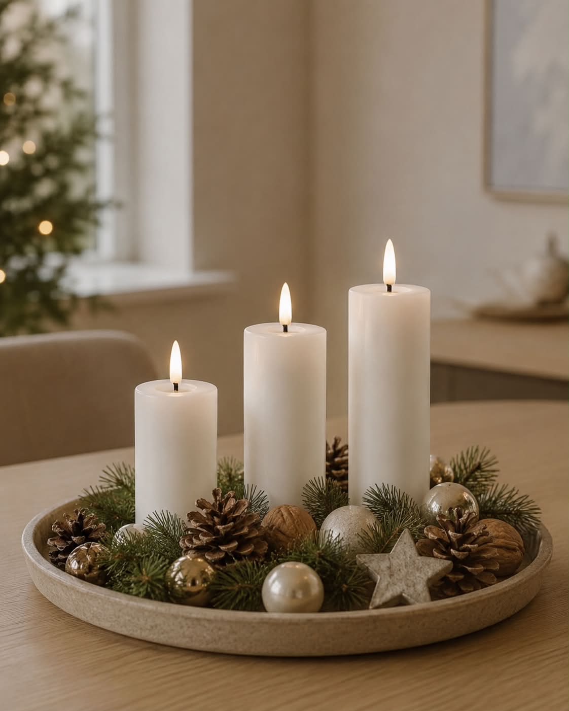 LED-stompkaarsen / wit – 3 stuks met afstandsbediening
