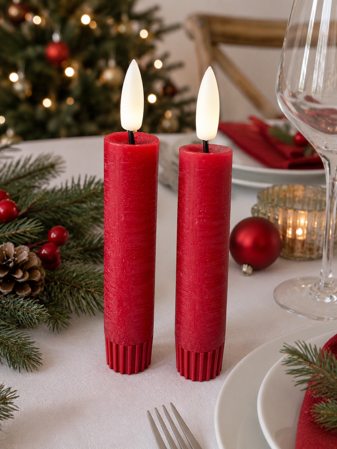 LED kaars 11 cm - Rood