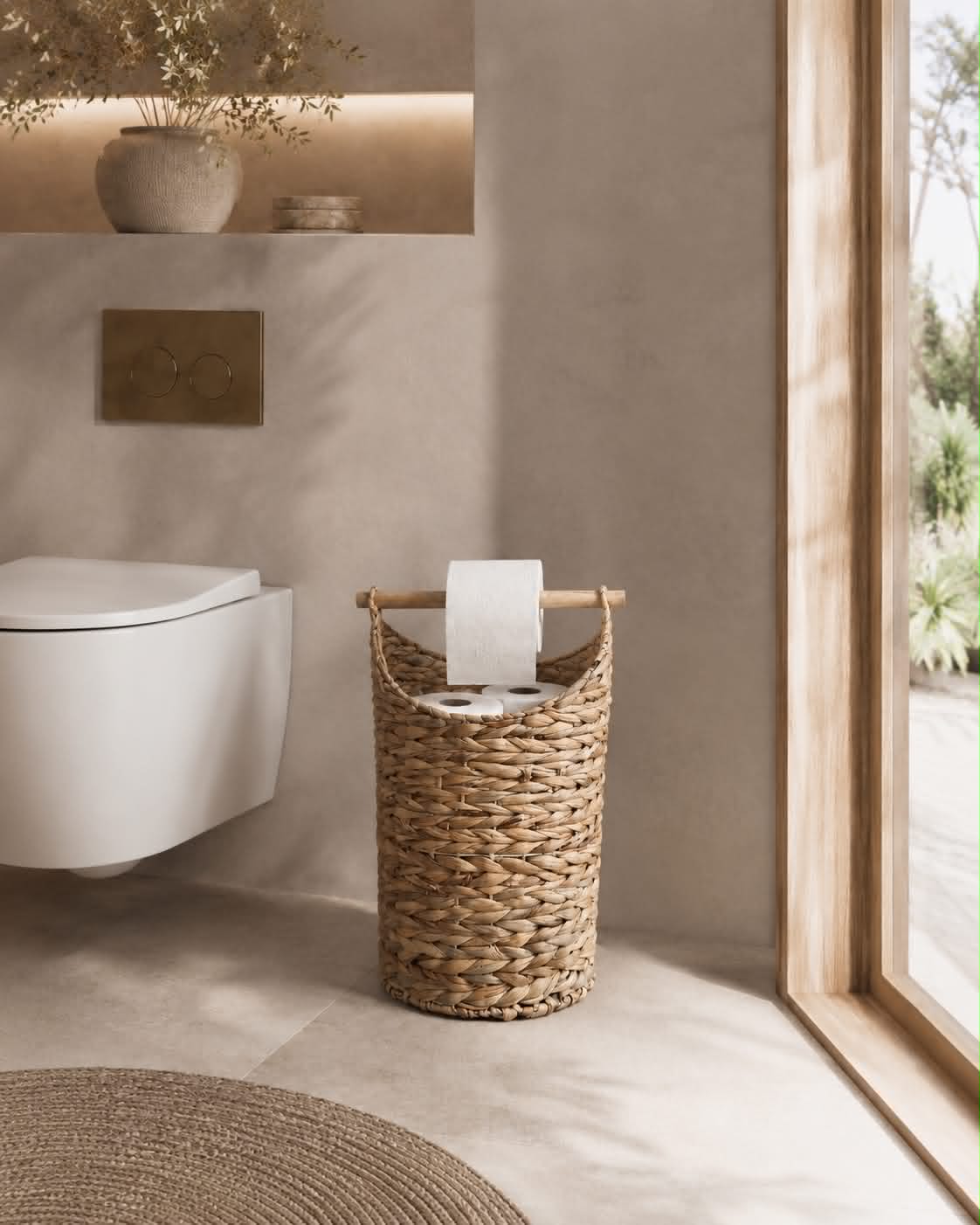 Mand m. toiletpapierhouder – Licht Naturel