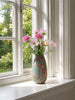 Vase Flower print 25 cm - Groen