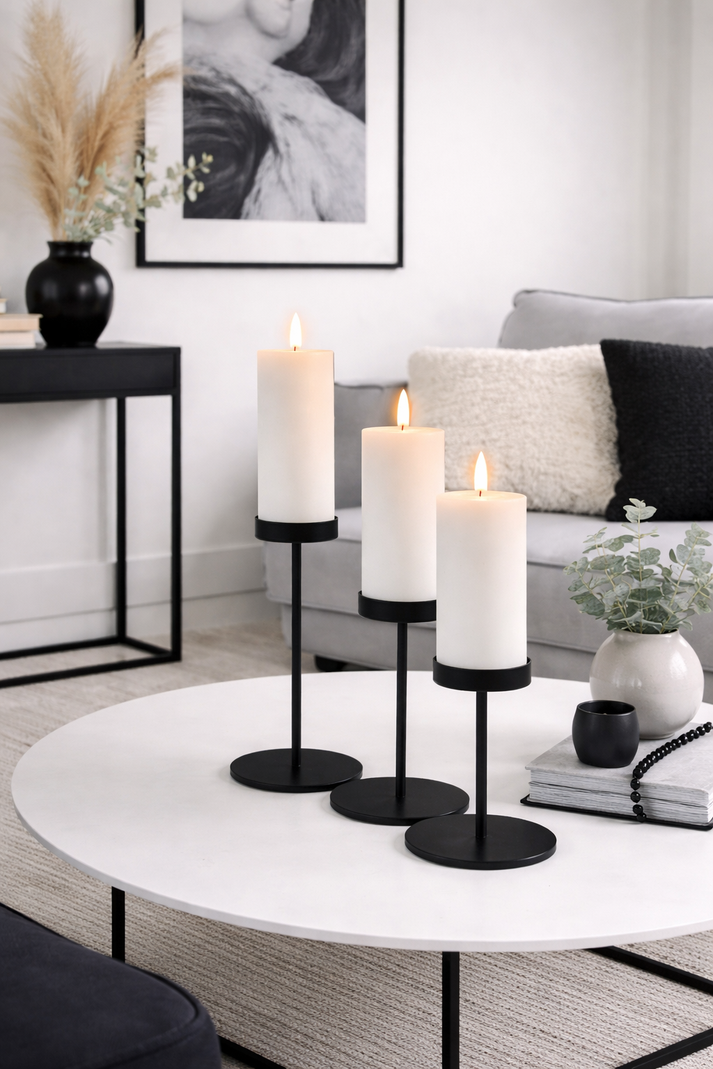 Kandelareset voor stompkaarsen – Black Liva