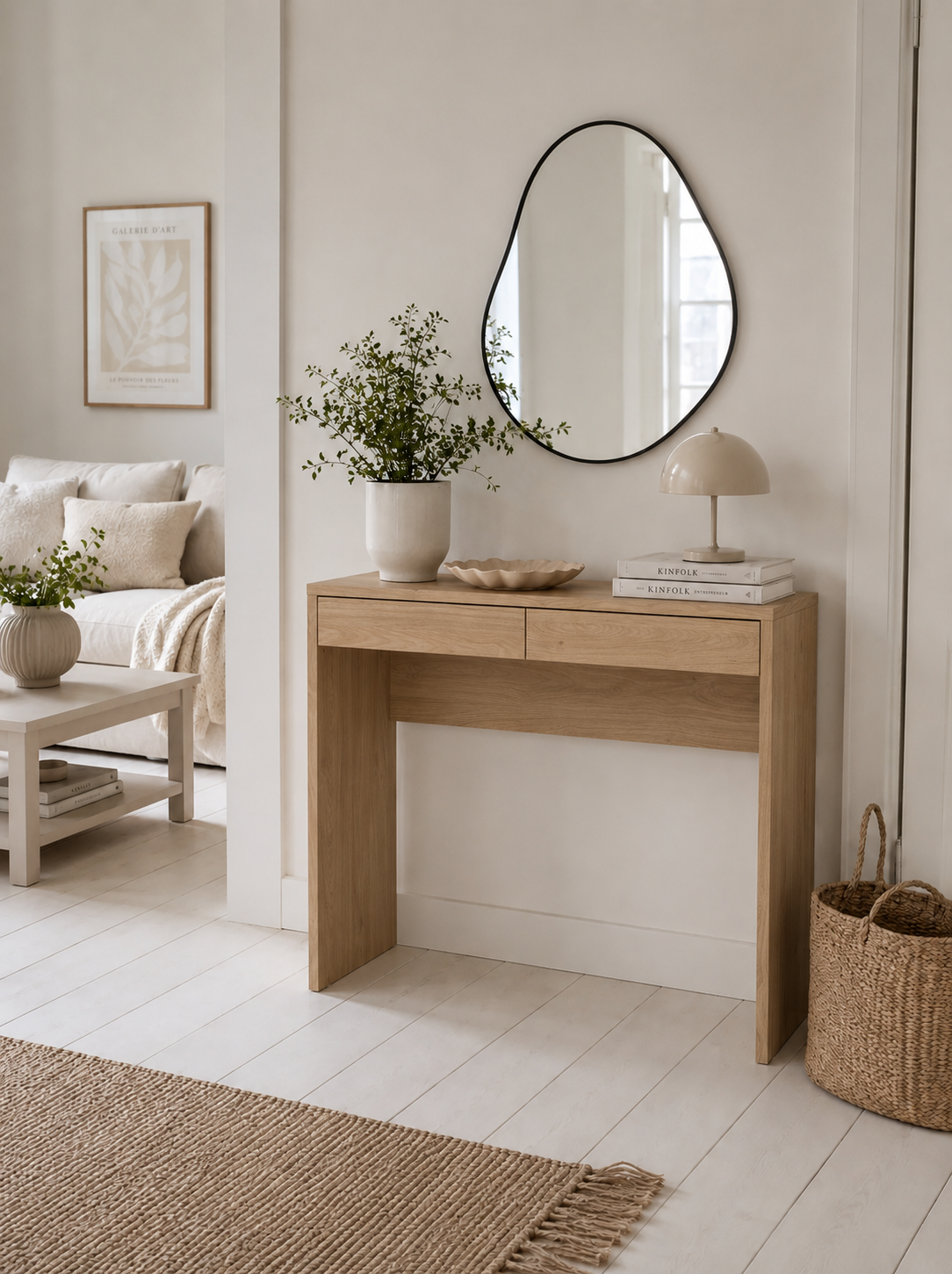 Tafel met 2 lades - Jackson Hickory