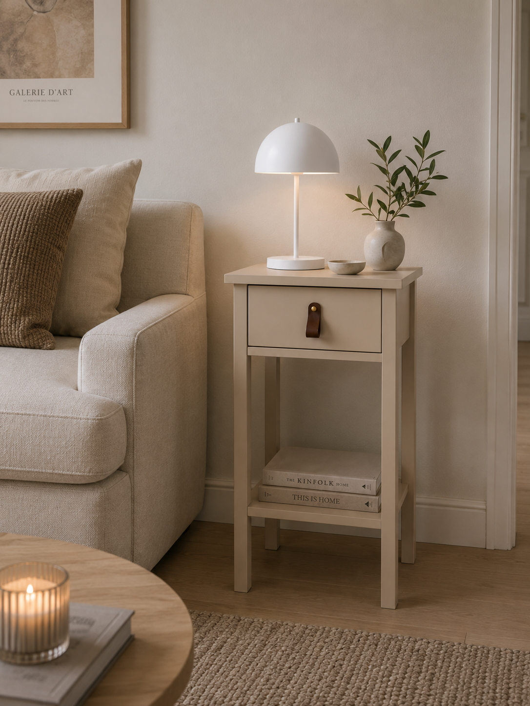 Tafel met lade en plank - Cashmere
