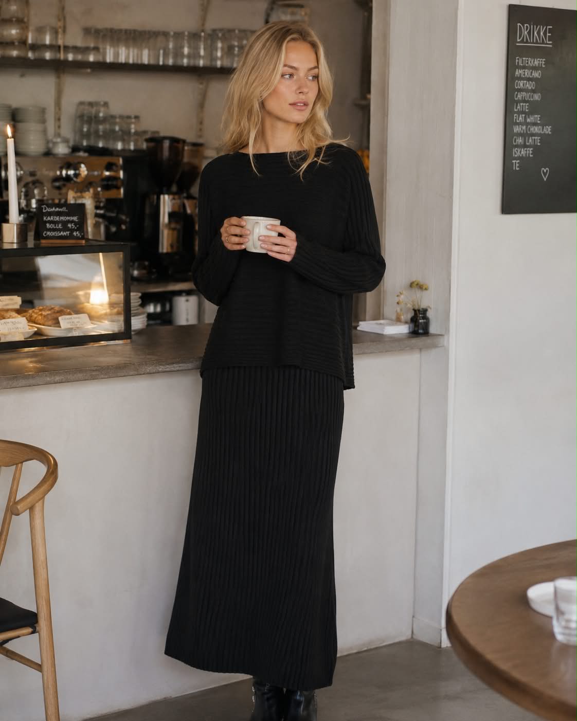 Gebreid set Clara Black