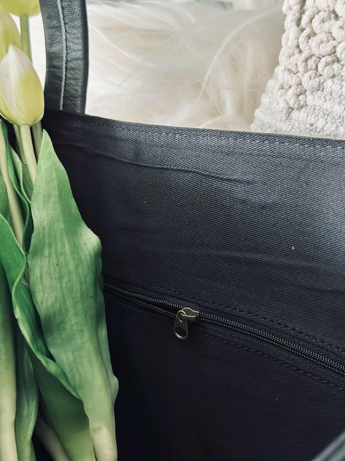 Shopper Anna - Black leather