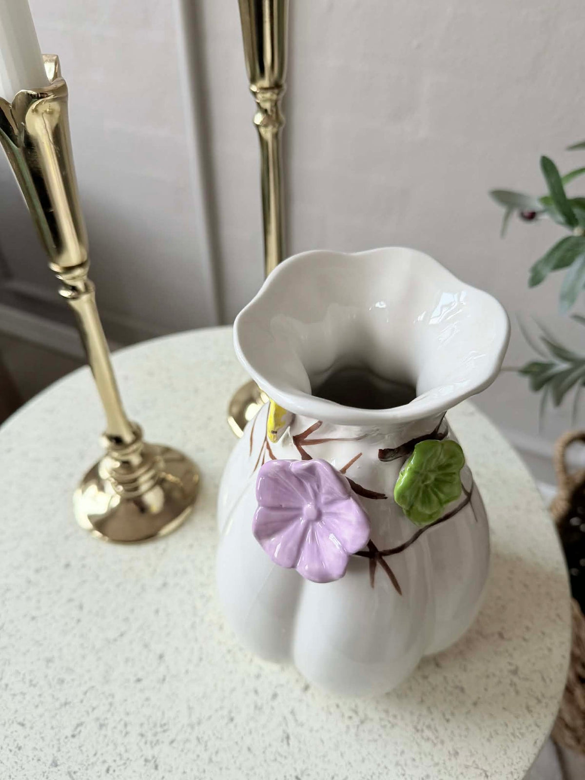 Vaas met decoratie - Wit of Groen