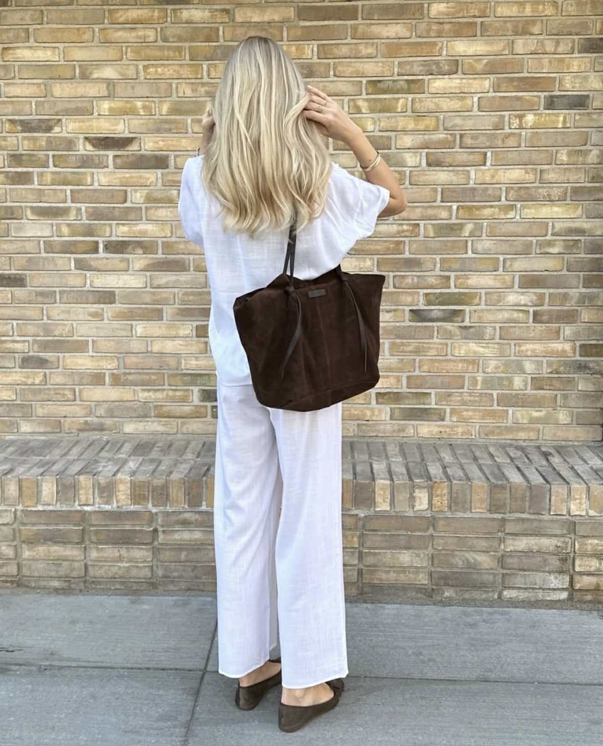 Mooie suède shopper - Chocolate