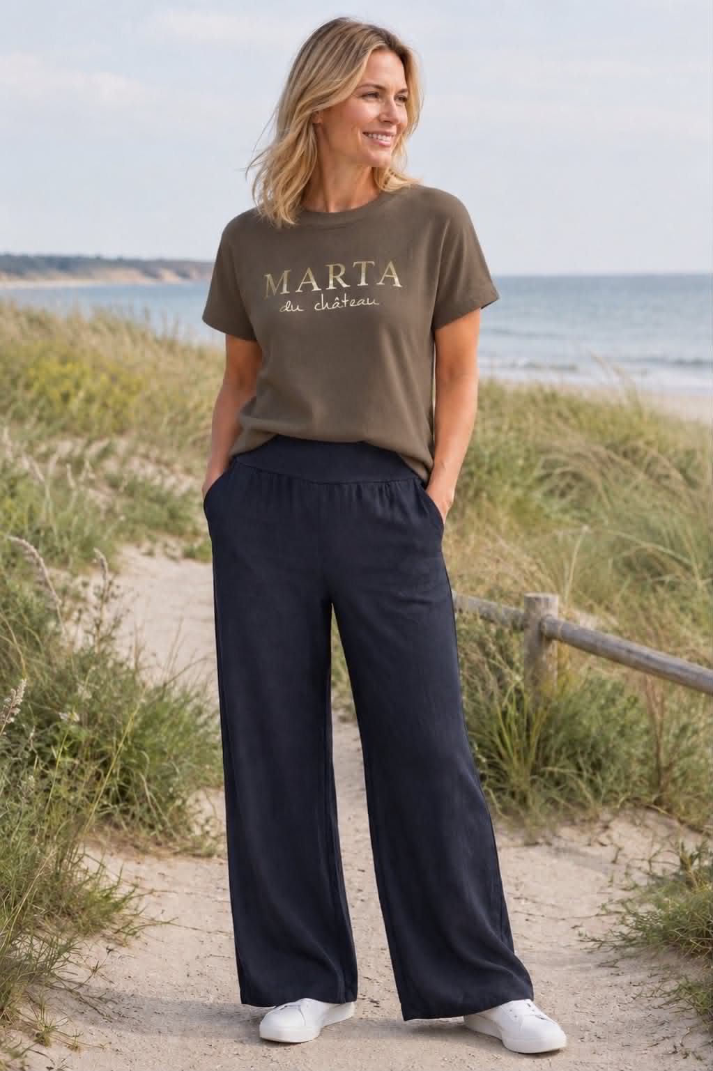 Broek linnenmix - Navy