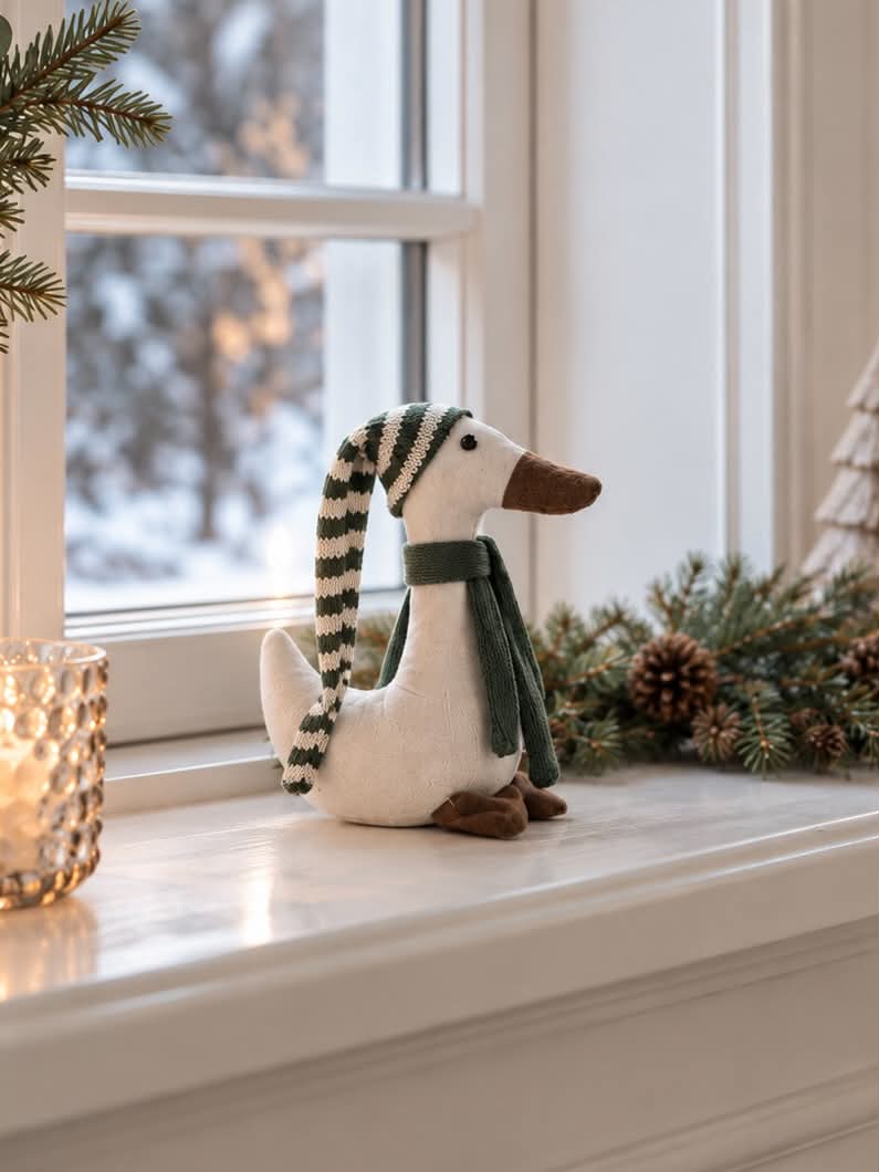 Kerst eend met groene muts - Mini