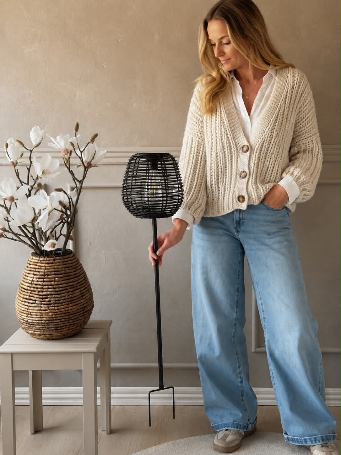 Lantaarn op prikker 79 cm - Meerdere kleuren