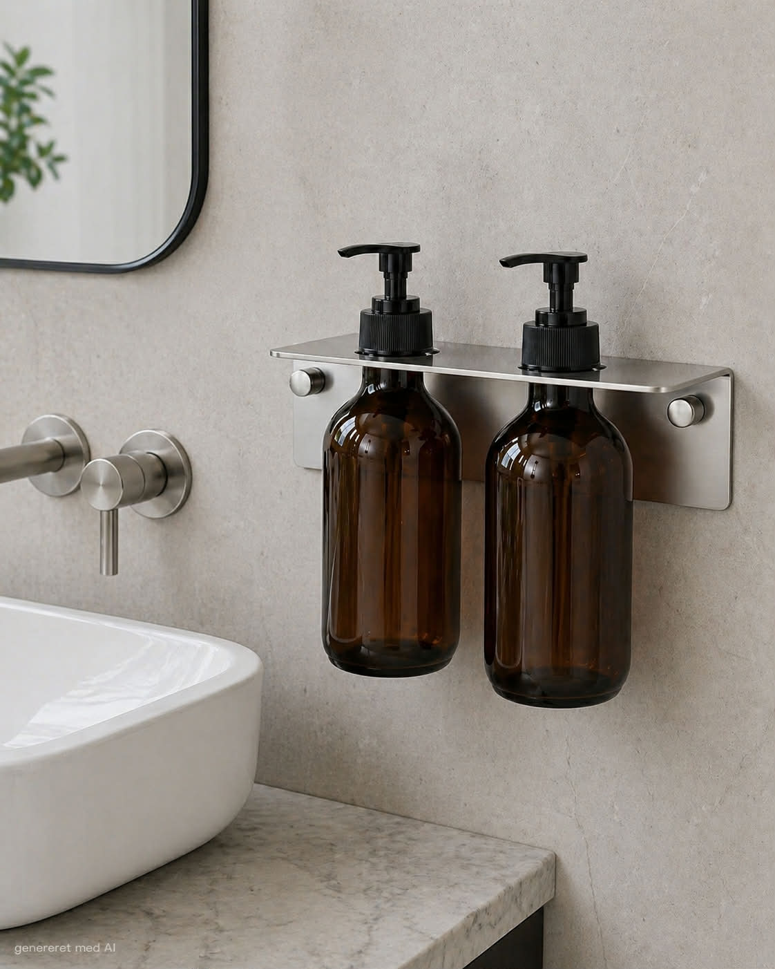 Dubbele houder voor dispenser - Chroom