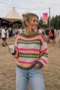 Gebreide multi striped jumper - Orange Multi