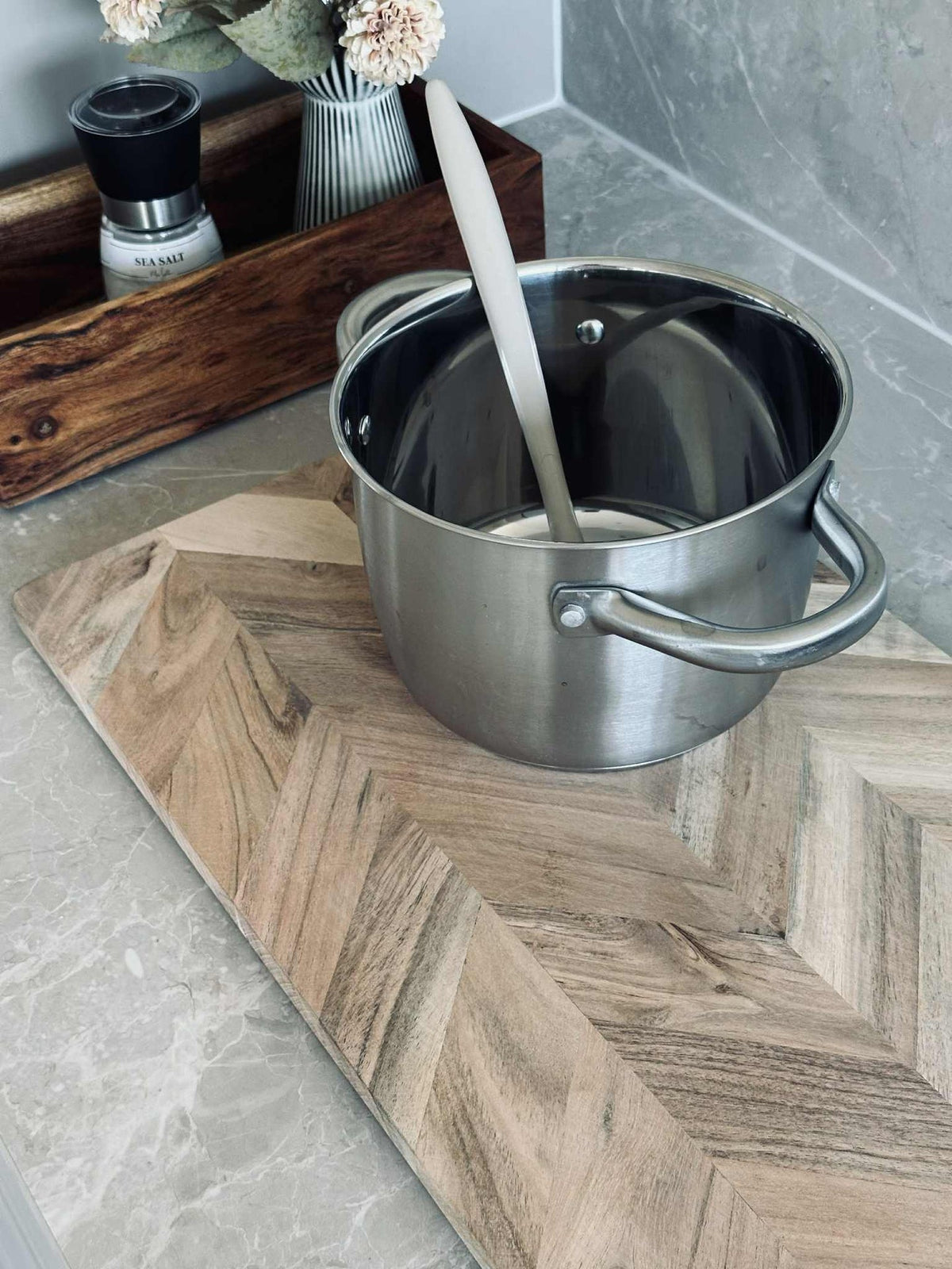 Snijplank visgraat - 50 cm. Zonder olie