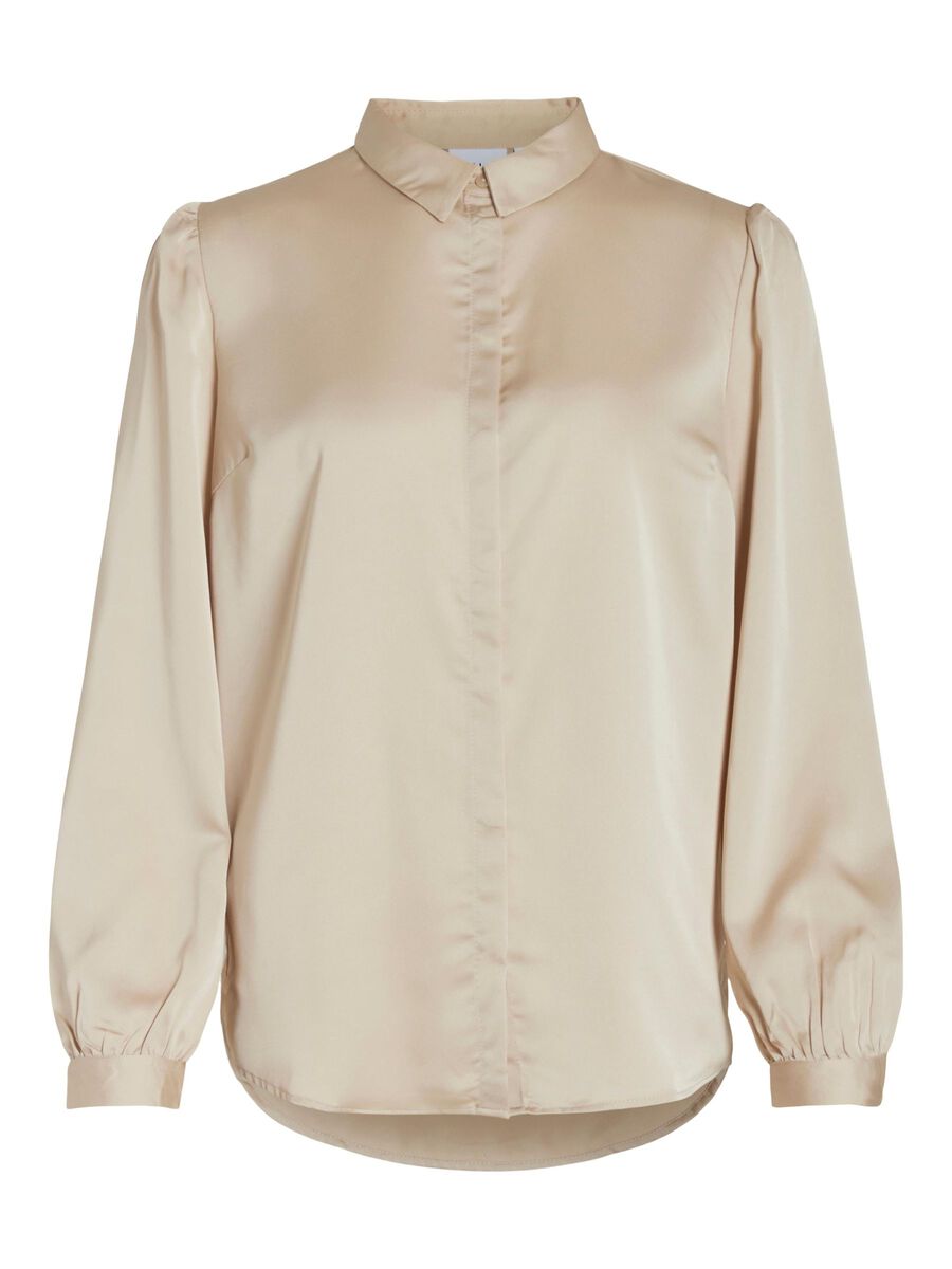 Satijnen overhemd Luna Beige