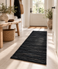 Vloerkleed van zwart leer – 70×140
