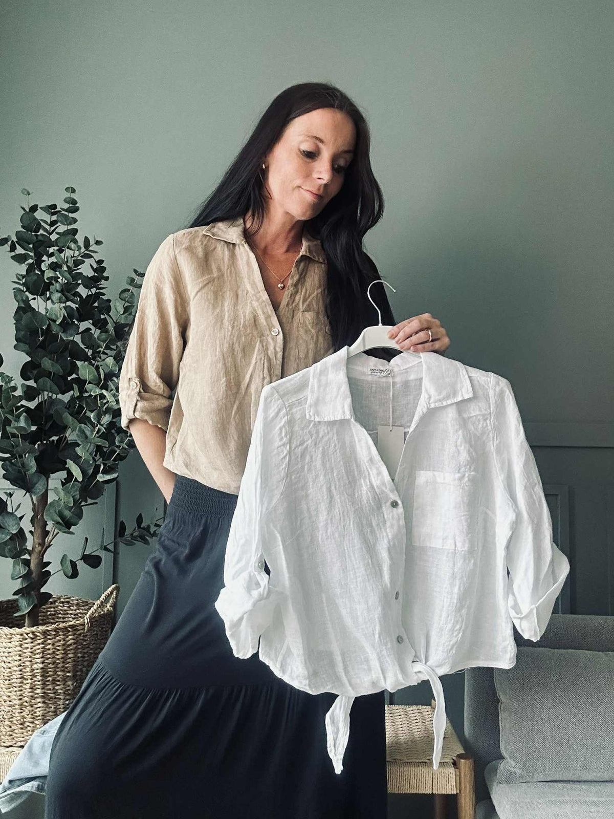 Blouse NALA camel - 100% linnen