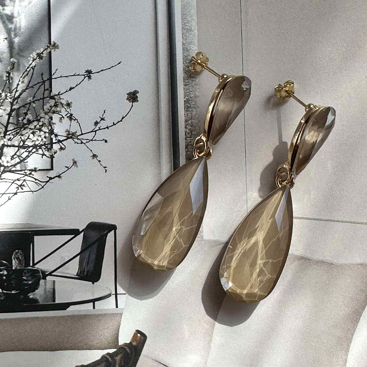 Oorbellen Maise druppel - Champagne