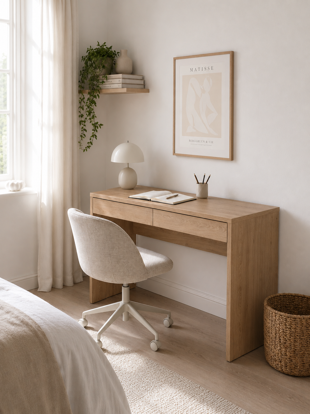 Tafel met 2 lades - Jackson Hickory