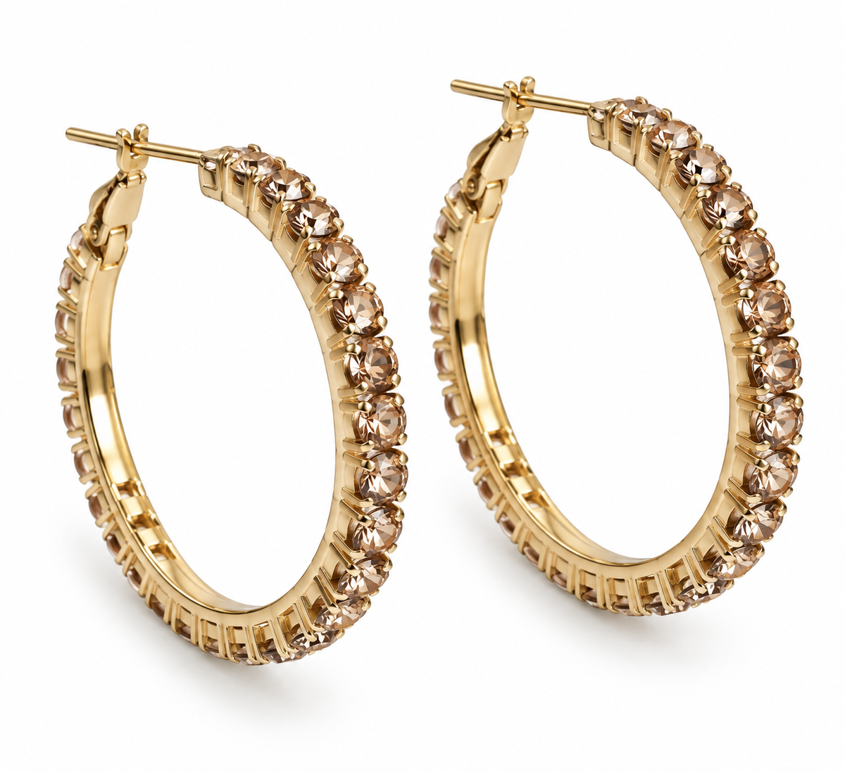 Oorbellen Smilla Hoops - Champagne