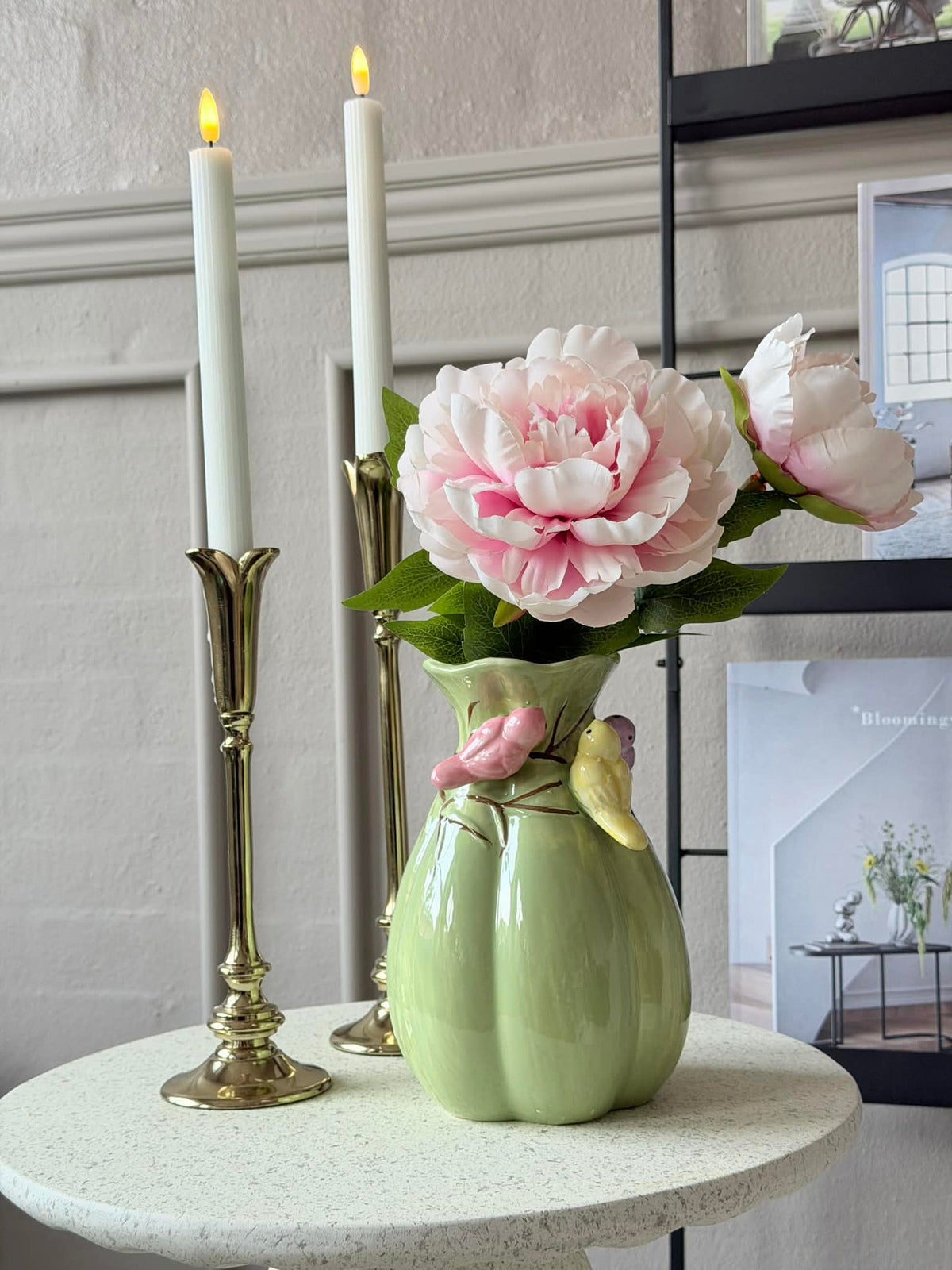 Vaas met decoratie - Wit of Groen