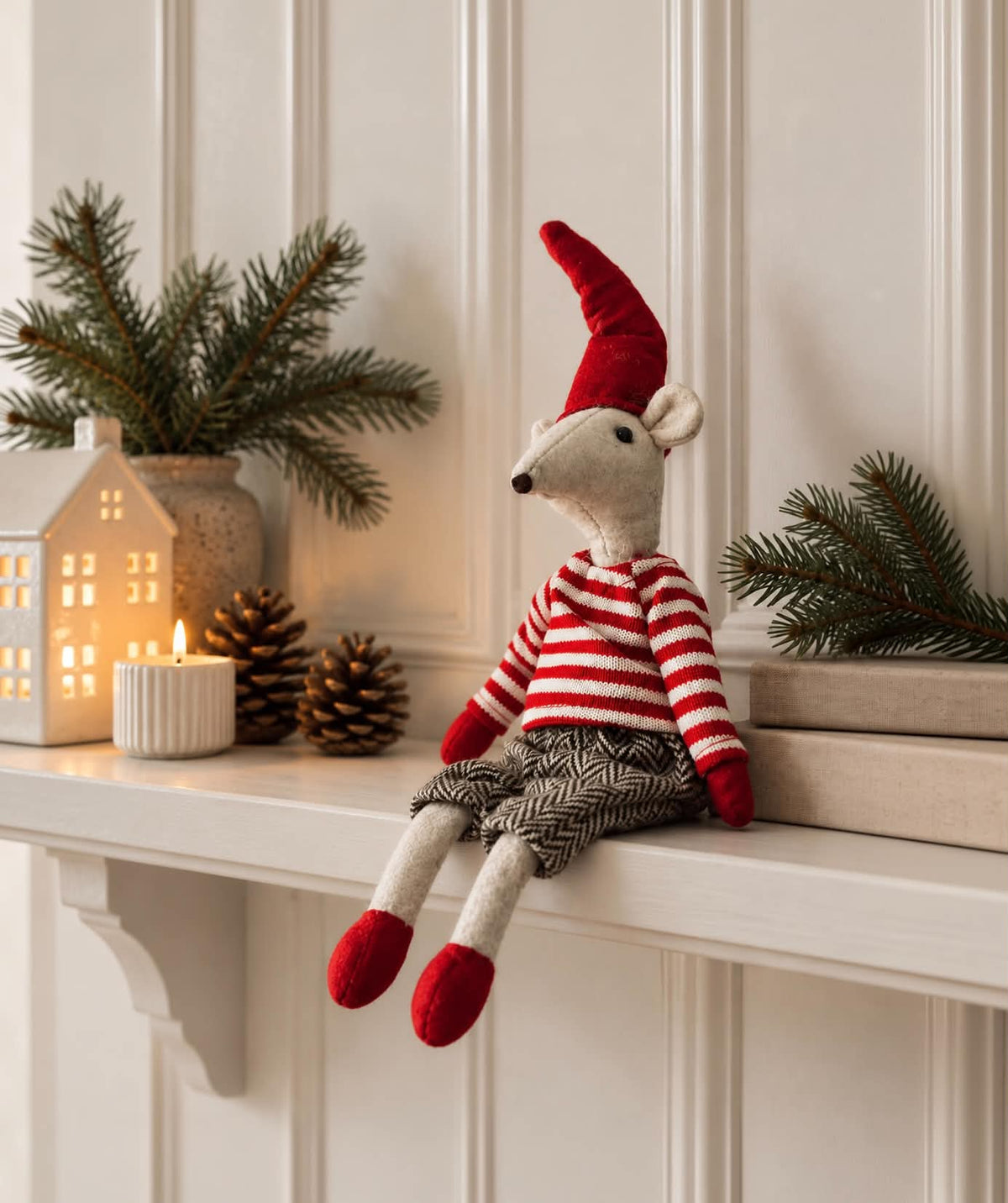 Kerstkaboutermuis 37 cm - Jongen