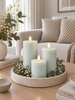 LED Stompkaarsen / Mint – 3 st Rustieke kaarsen
