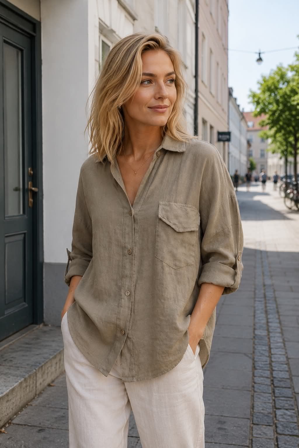 Blouse van linnen - Coloniale