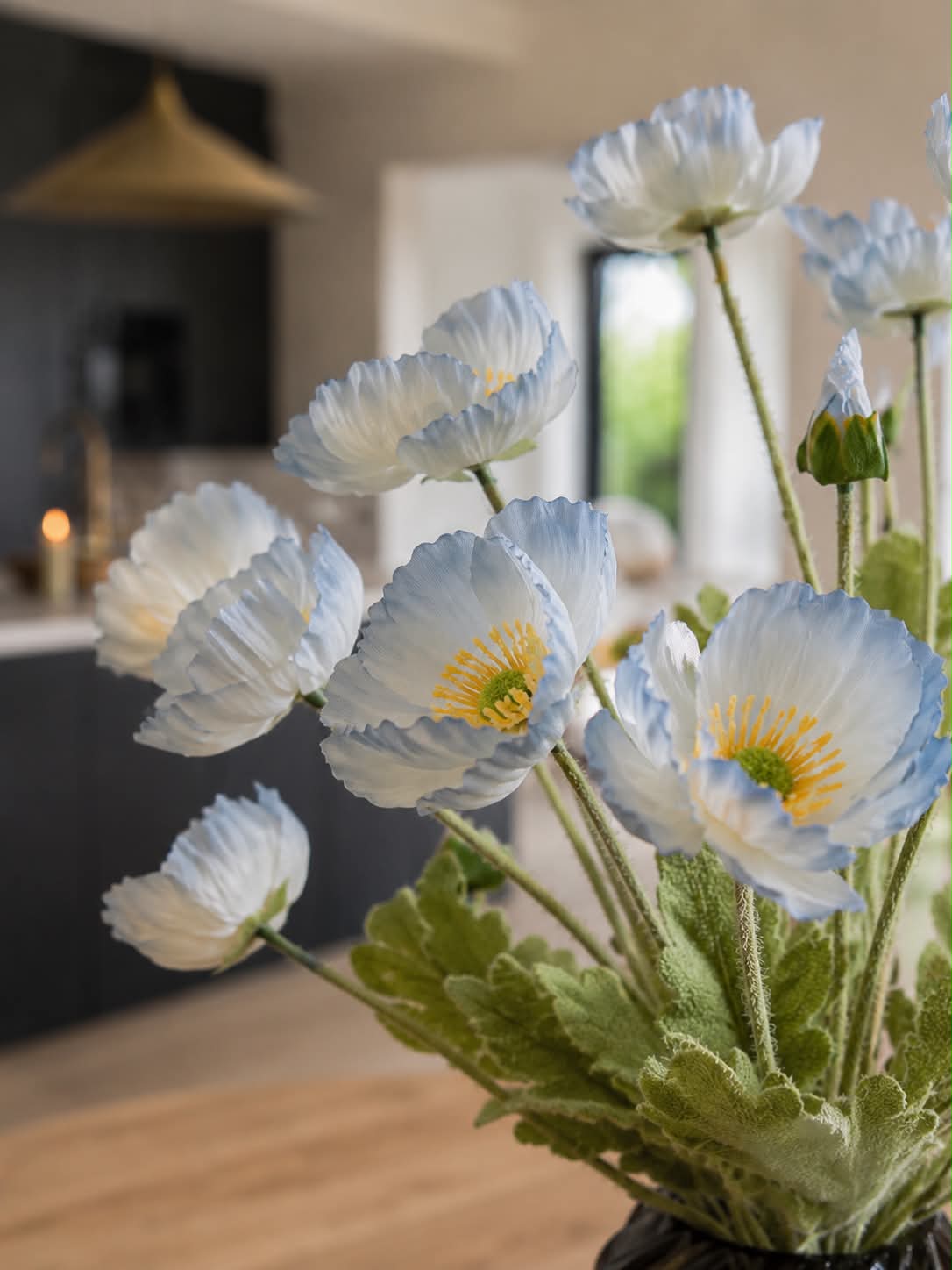 Boeket blauwe klaprozen