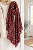 Sjaal viscose/wol - bordeaux