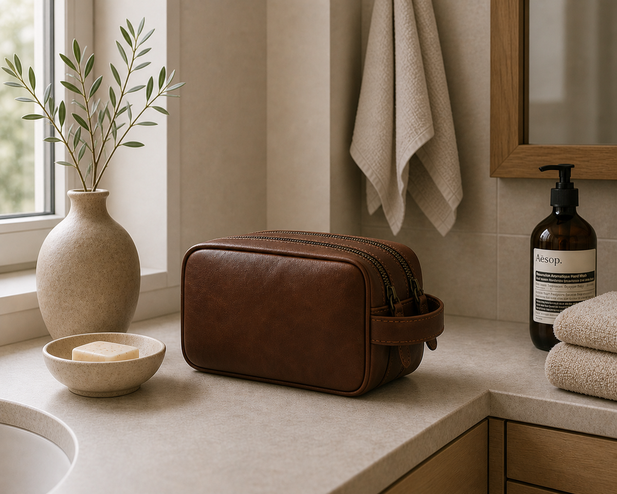 Dubbele toilettas Faust - Dark brown