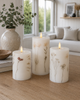 LED stompkaarsen FLOWER – Set van 3 stuks en afstandsbediening