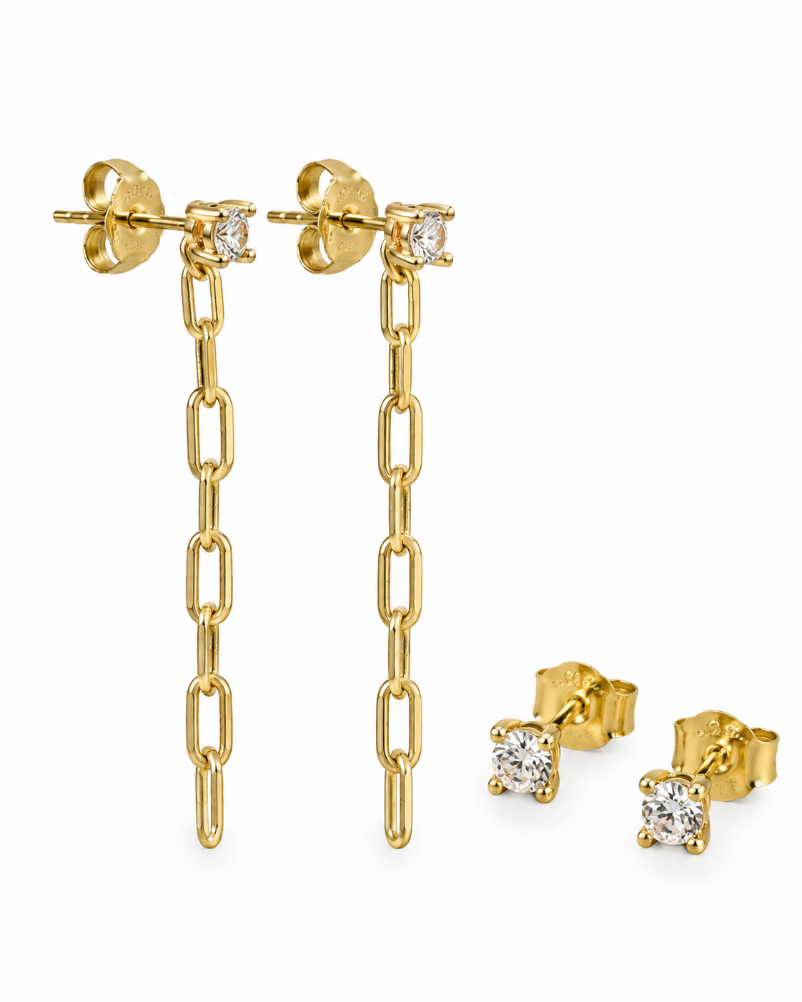 Mix box m. 4 oorbellen - Jessica 18k verguld