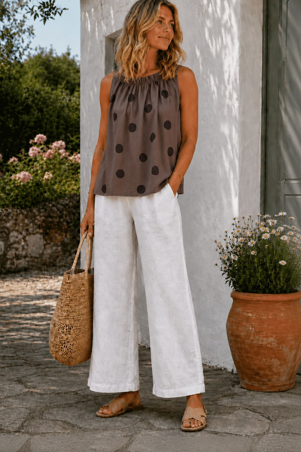Blouse top Lucina - Brown