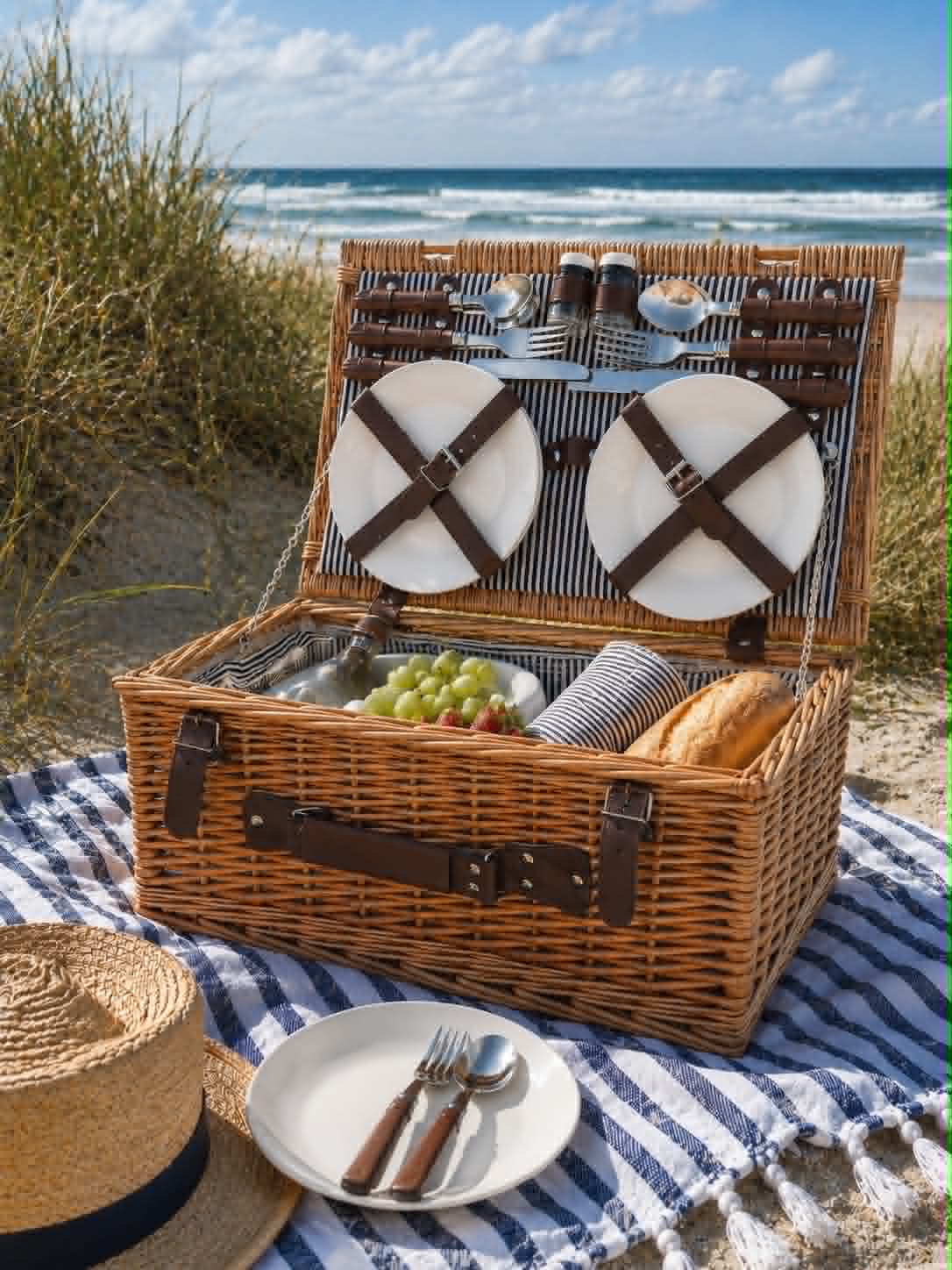 Picknickmand met inhoud voor 4 personen - DELUXE