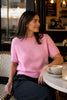Knit met 3/4-mouwen - Roze