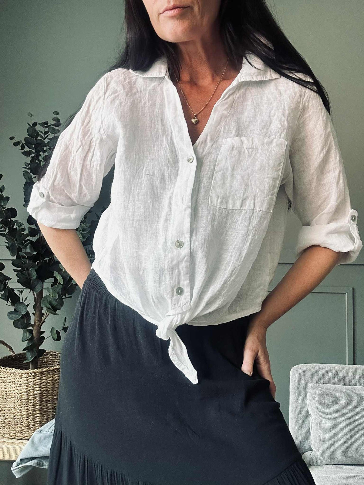 Blouse NALA wit - 100% linnen