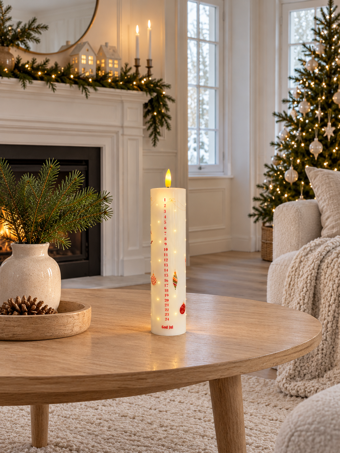 Kalenderkaars TWINKLE met afstandsbediening