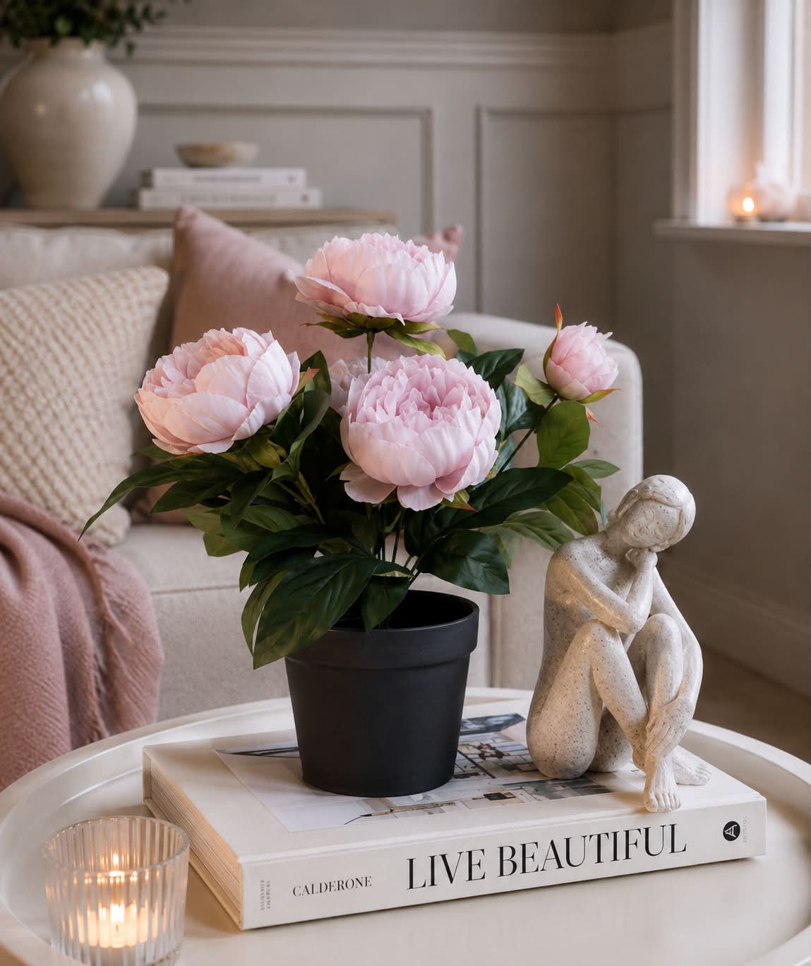 Pioen in pot - Roze