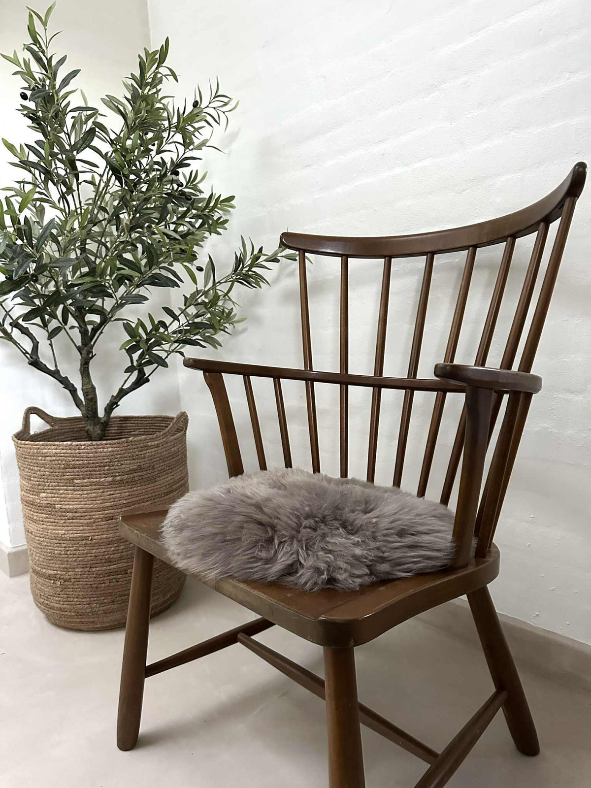 Zitvel Ø 34 cm - Mocca lamsleer
