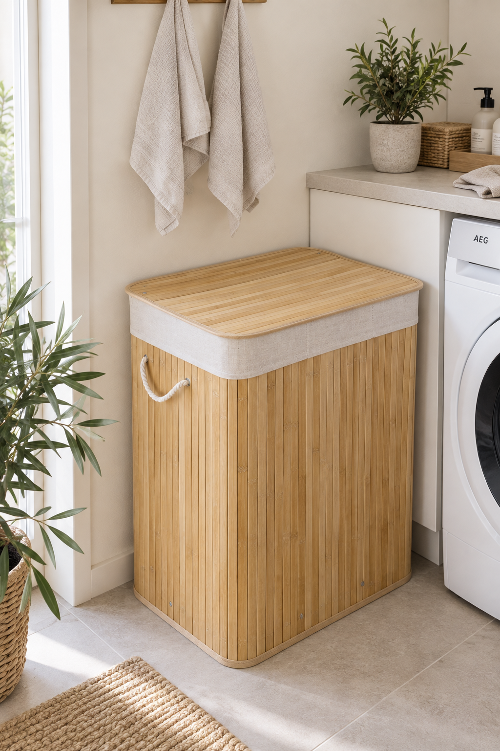 Wasmand – Bamboe met drie vakken
