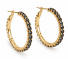 Oorbellen Smilla Hoops 18K verguld - Donkergrijs