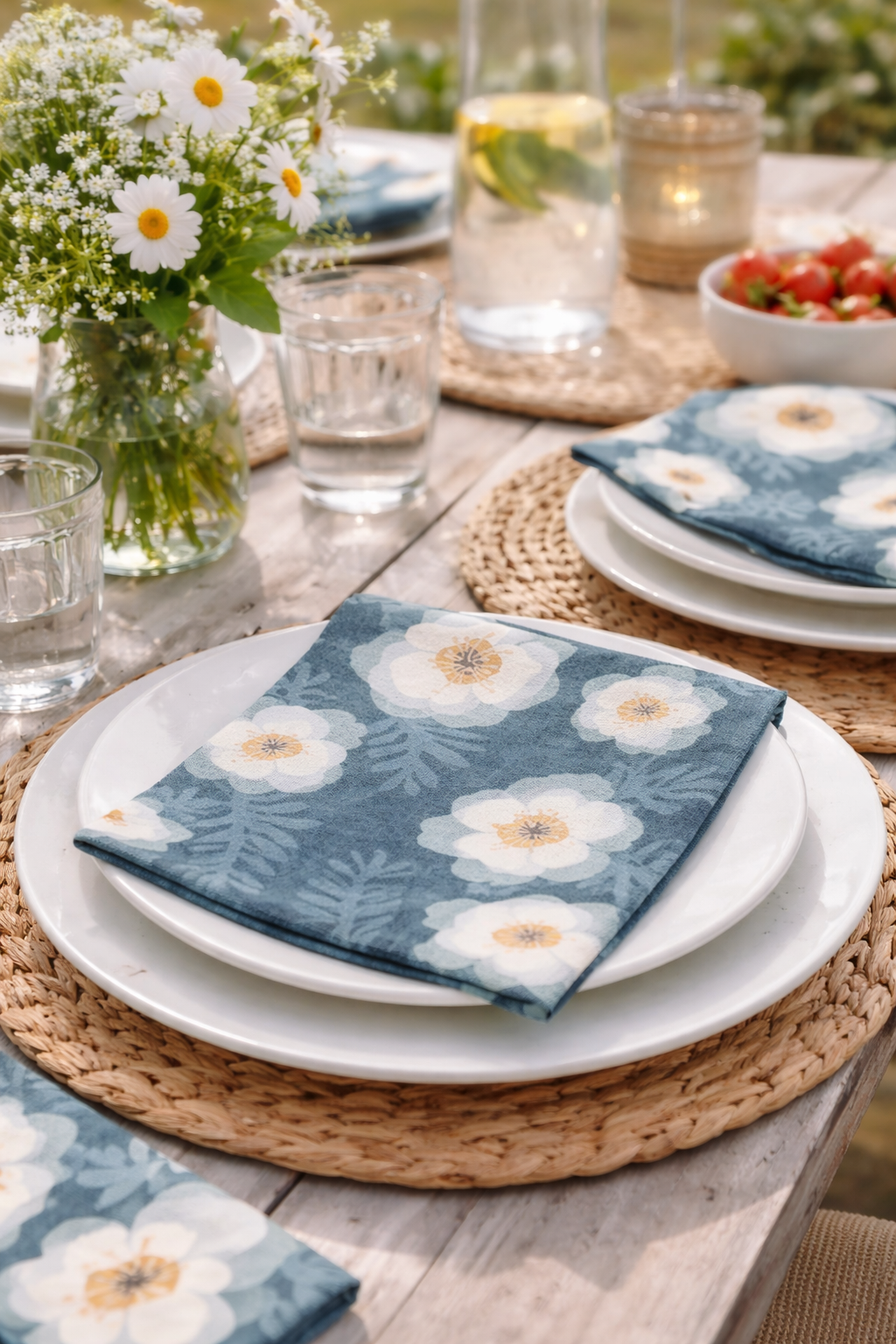 Servetten blue flower - 20 st