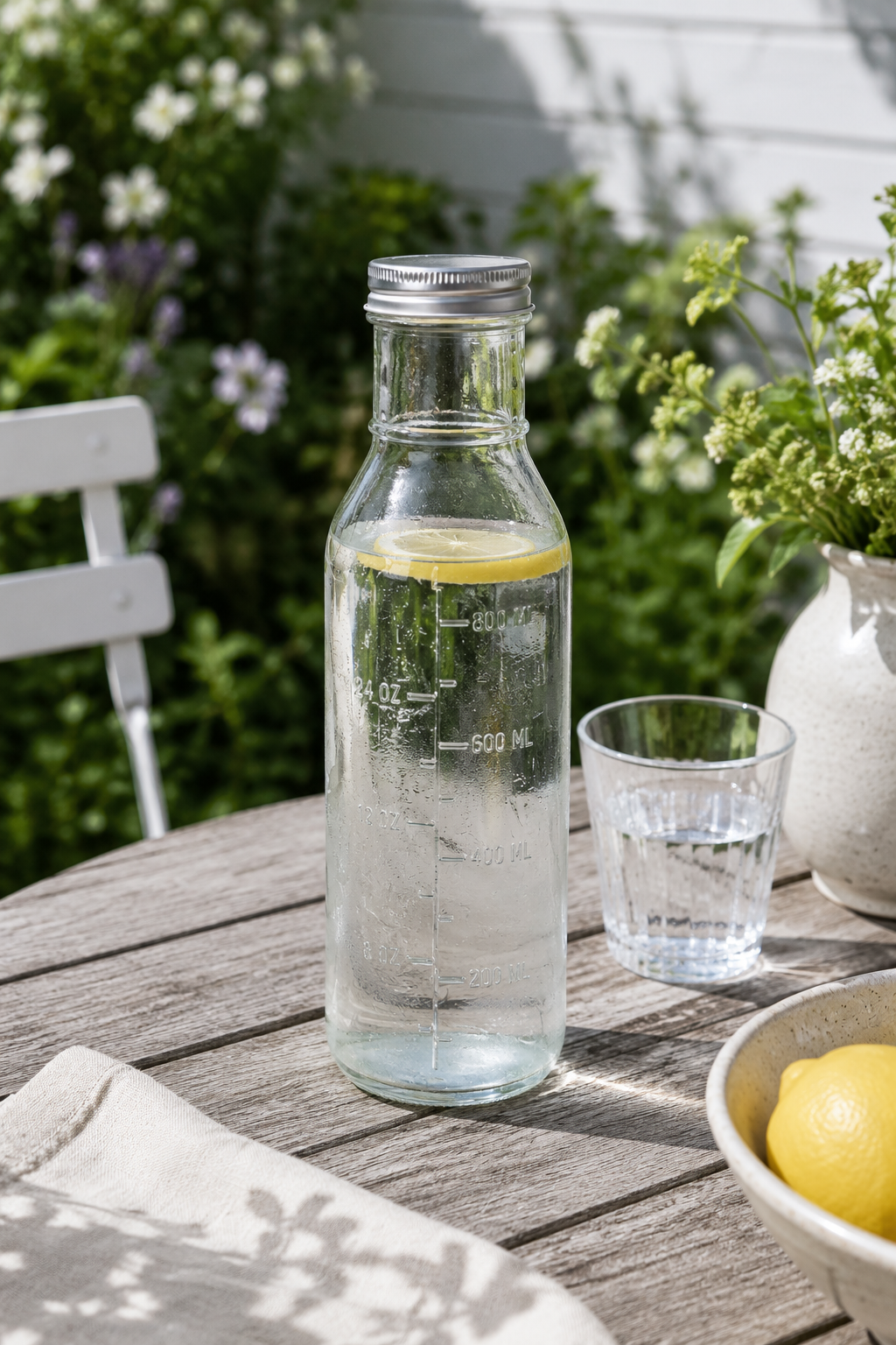 Waterfles met metalen dop