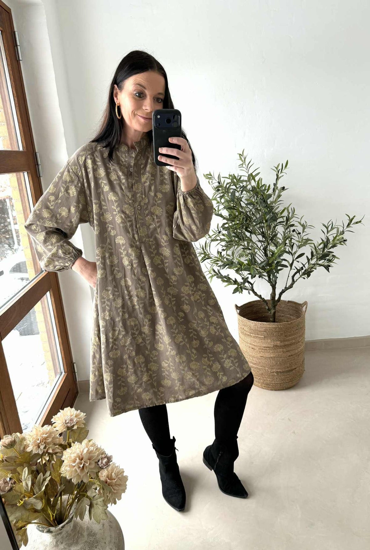 Jurk met gouden print