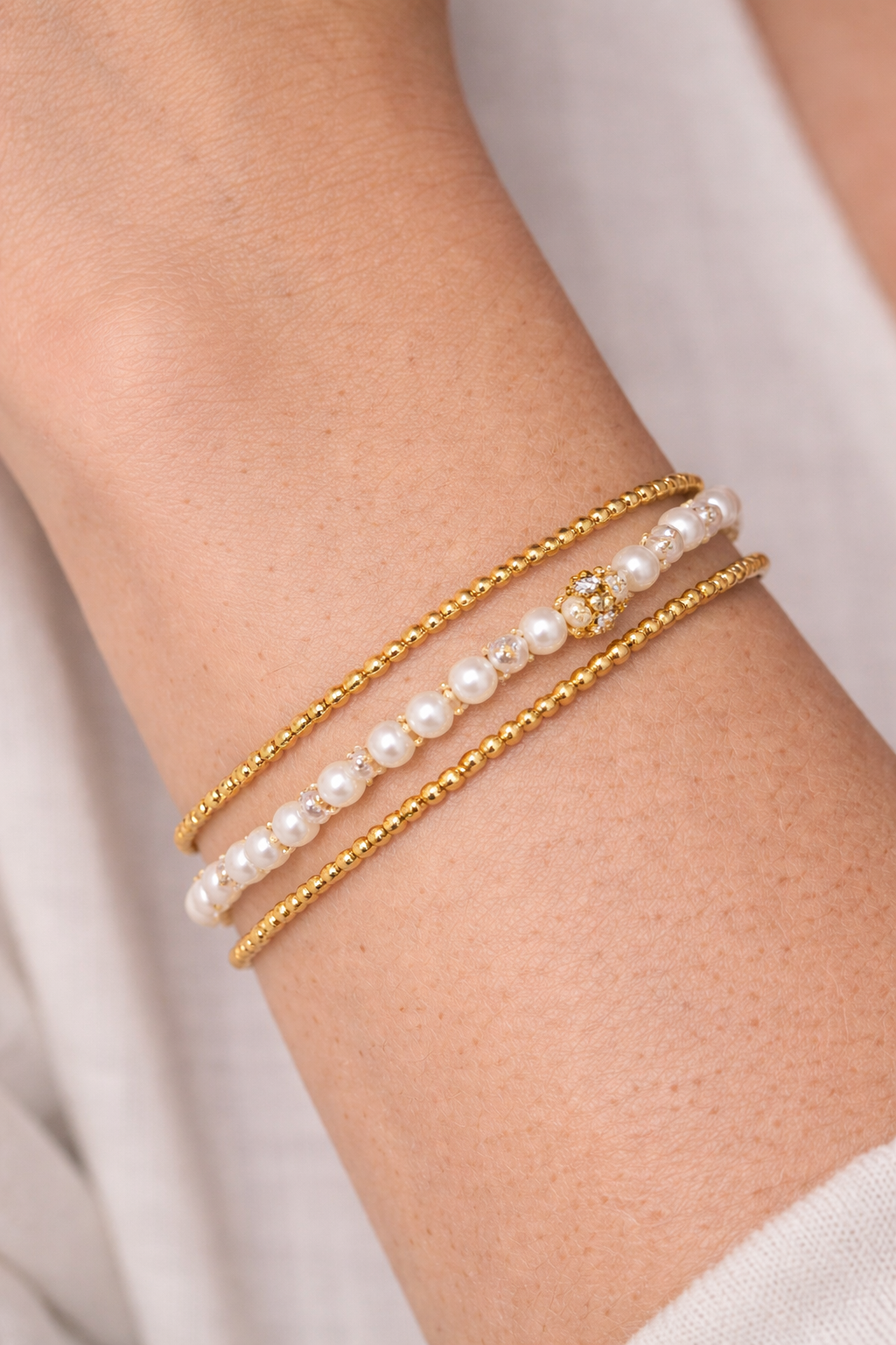 Armband Vega Set/3 - Echte zoetwaterparels