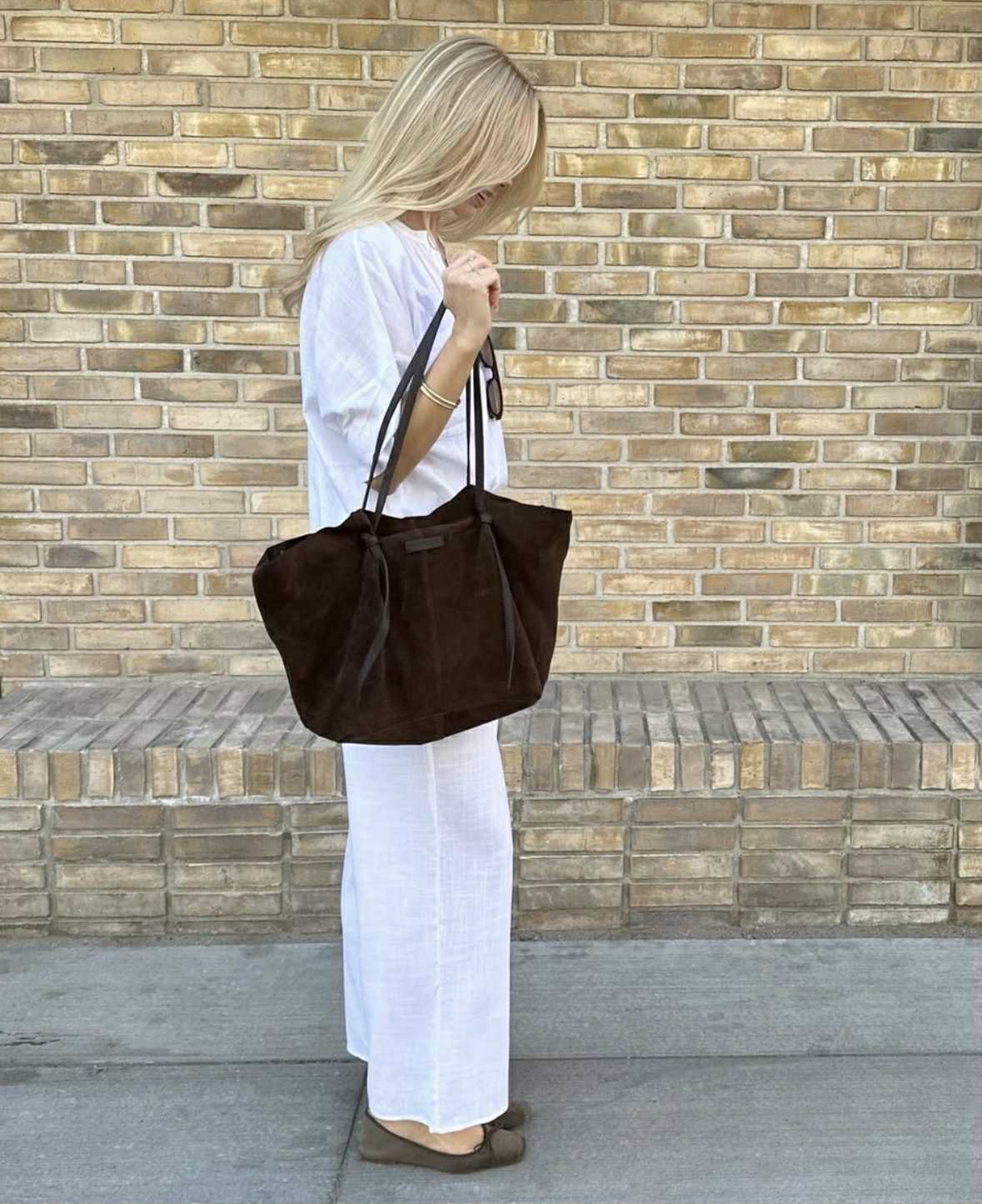 Mooie suède shopper - Chocolate