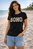 T-shirt SOHO - Zwart / Beige
